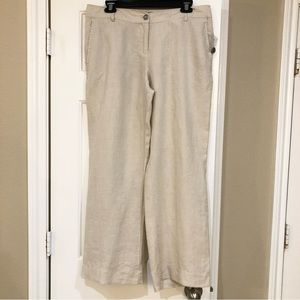 NEW Beige Linen Wide Leg Pants by Willi Smith 10